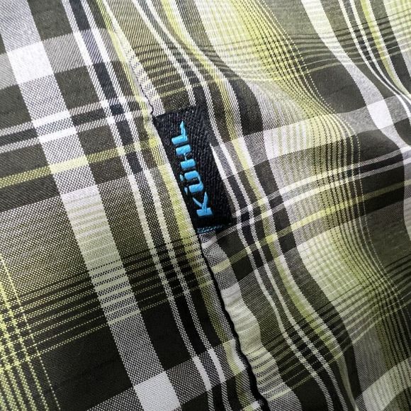 Kuhl Eluxur Short Sleeve Plaid Pearl Snap Western Shirt Men's Size Large Green - Picture 4 of 6